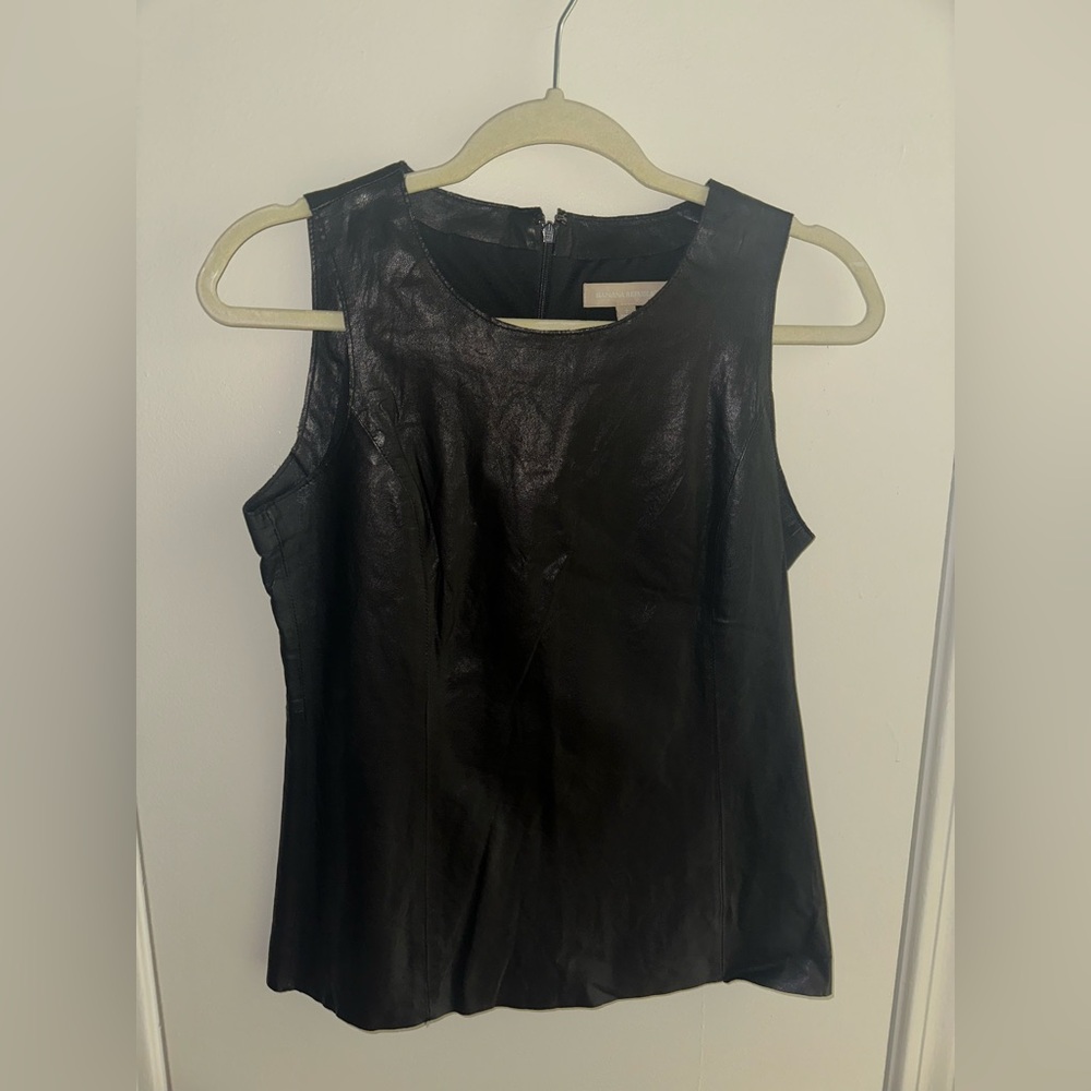 BANANA REPUBLIC Woman’s Black Leather Tank Top